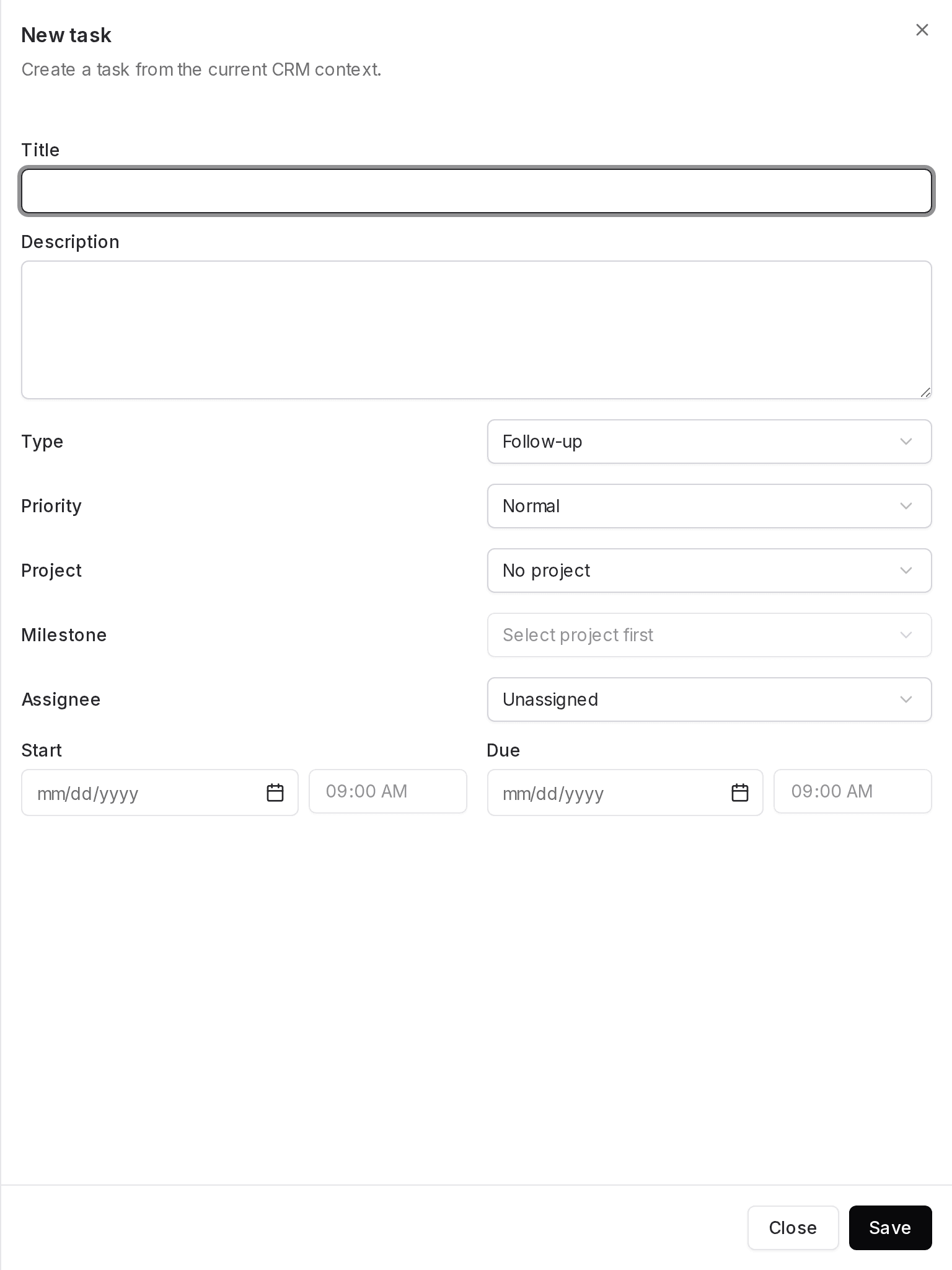 Create a task interface in Prismaya